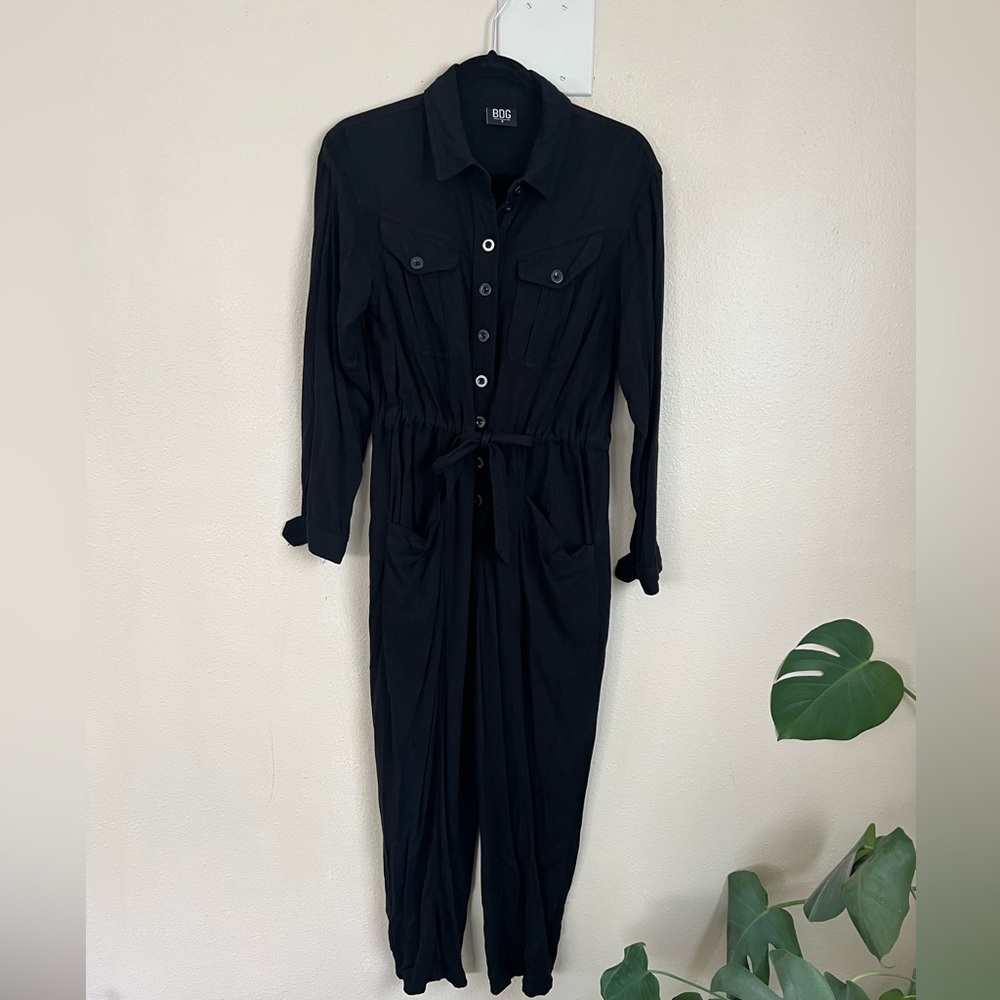 BDG Black Collared Jumpsuit